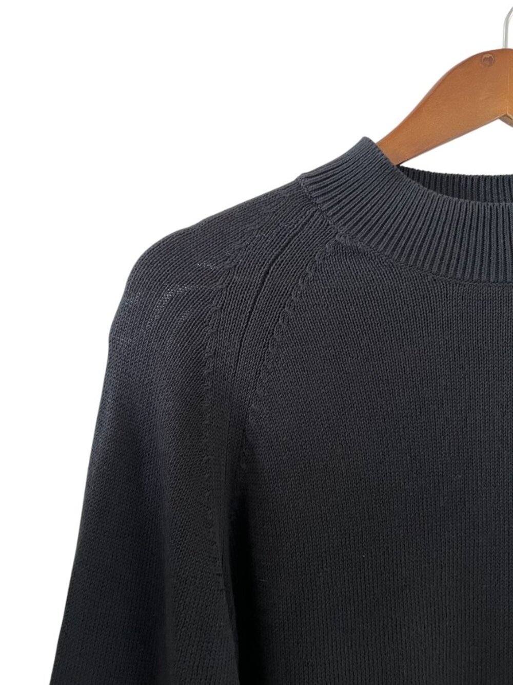 Everlane Mock Turtleneck Cotton Sweater In Black Size S - Picture 4 of 13